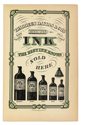 (PRINTING / TRADE CATALOGUE.) Thaddeus Davids & Co. The History of Ink Including Its Etymology, Chemistry, and Bibliography.